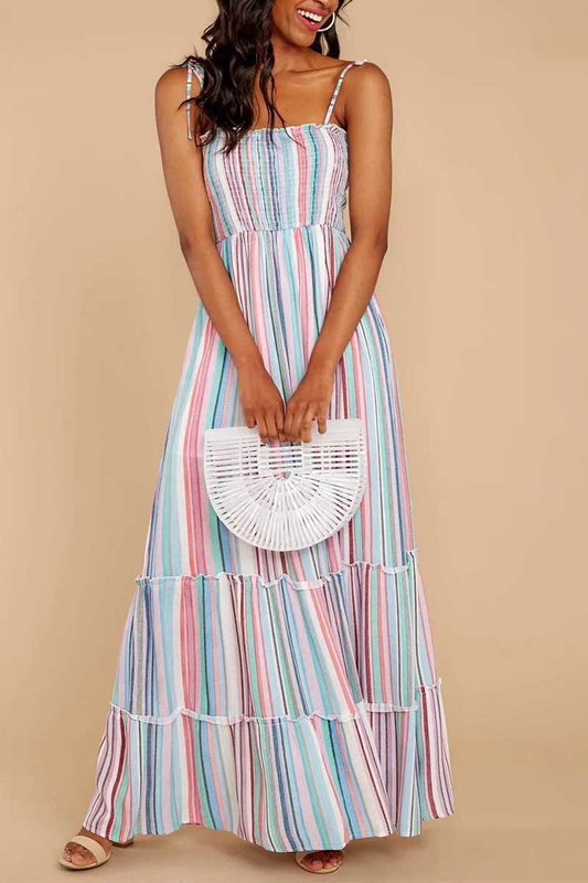 Colorful Stripe Print Dress