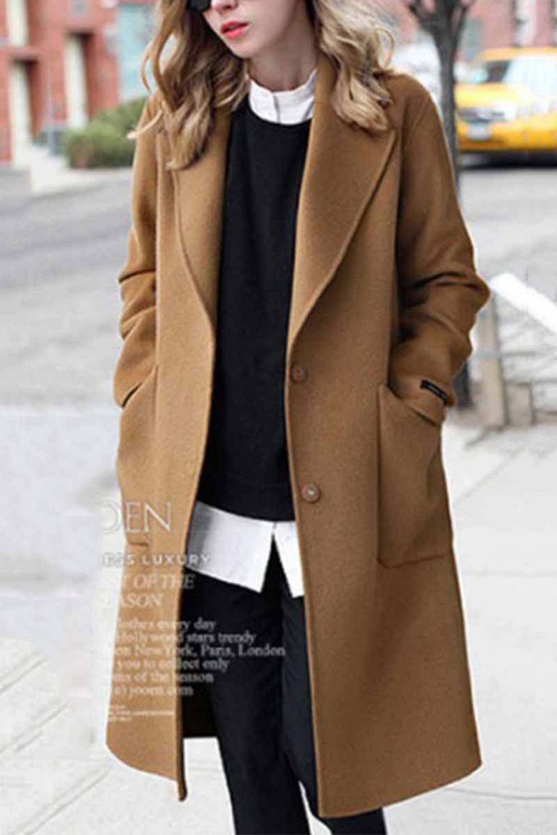 Loose Thick Solid Color Coat