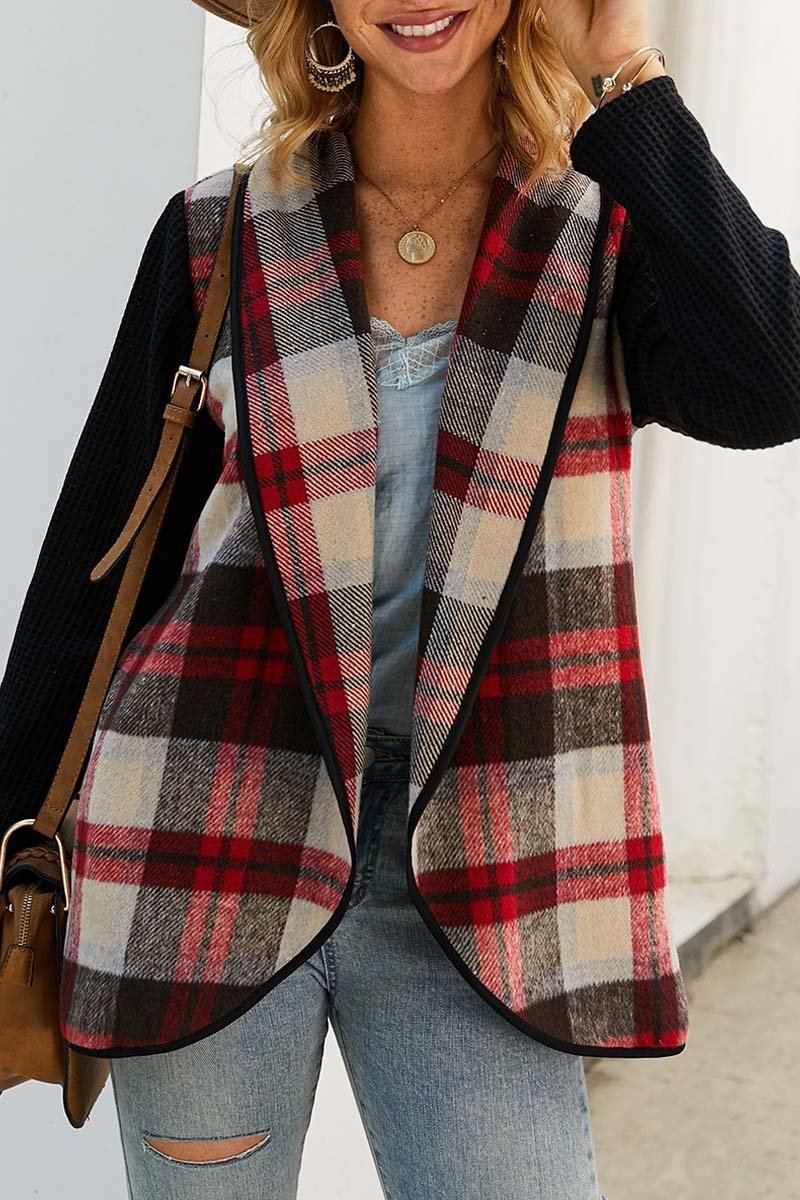 OL Winter Street Style Plaid Coat