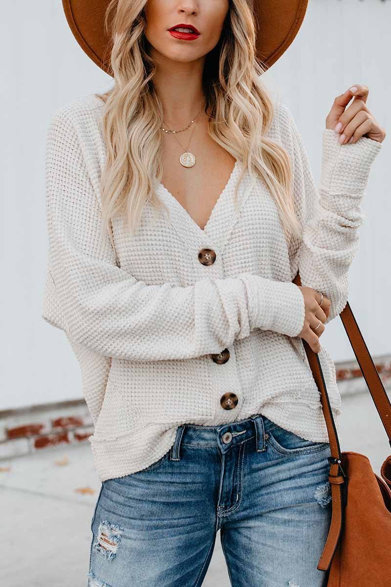 V-Neck Bat Sleeve Bottoming Sweater