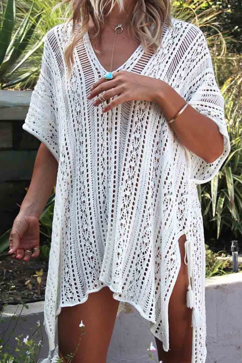 Hollow Knitted Sunscreen Swimwear Cover-up(4 Colors)