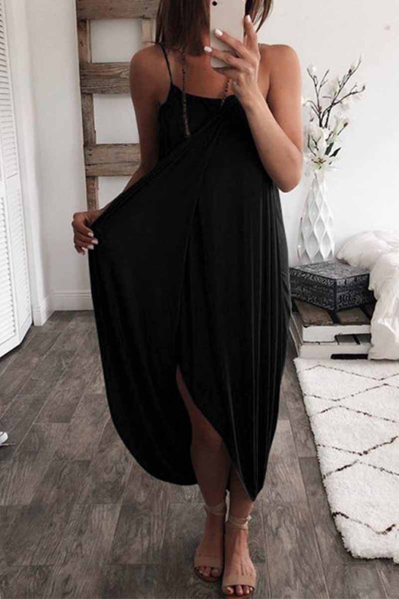 Solid Color Knitted Loose And Irregular Maxi Dress(3 Colors)
