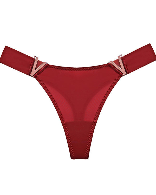 V-Neck Metal Thong Briefs（7 Pieces）