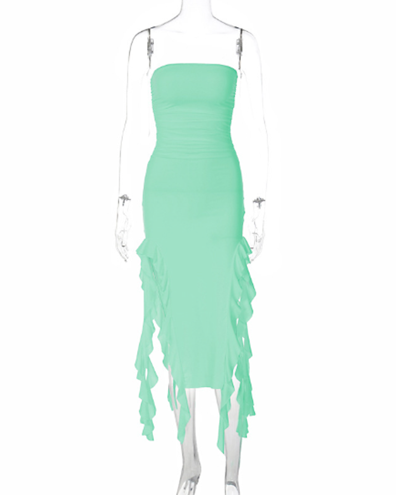 Strapless Irregular Dress