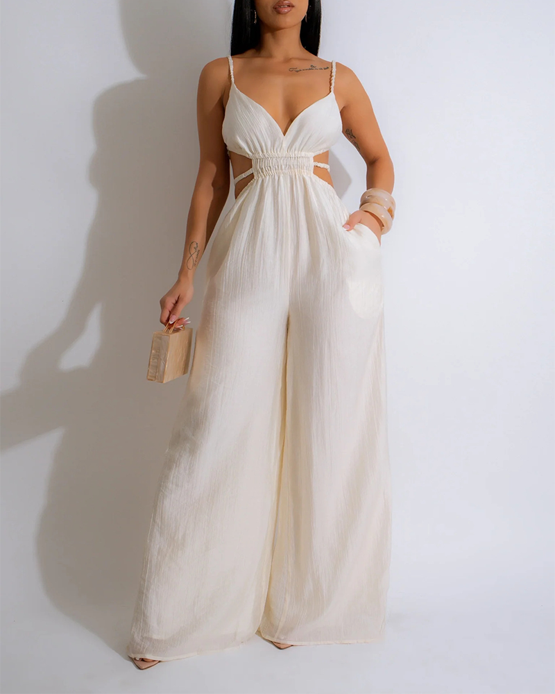 Cut-Out Wide-Leg Jumpsuit