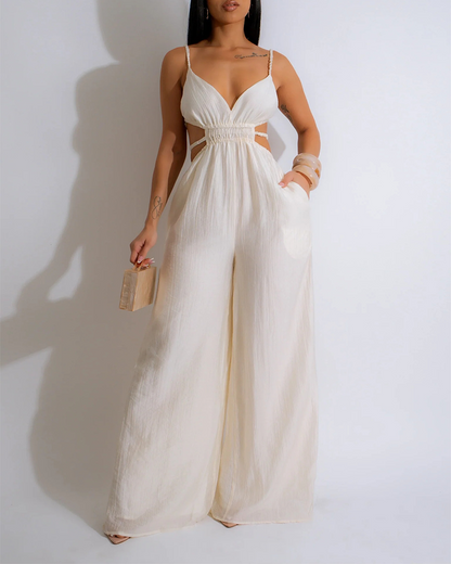 Cut-Out Wide-Leg Jumpsuit