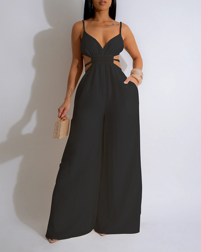 Cut-Out Wide-Leg Jumpsuit