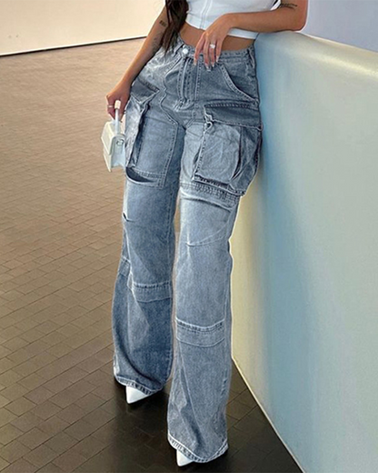 Loose Multi-Pocketed Clothes Jeans