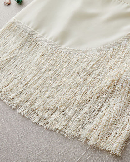 Tassel Top and Skirt Two-Piece Swimsuit