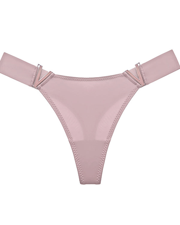 V-Neck Metal Thong Briefs（7 Pieces）