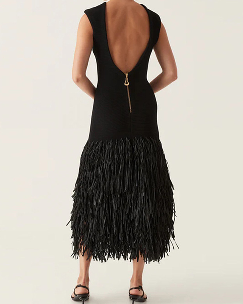 Fringed Hem Dress