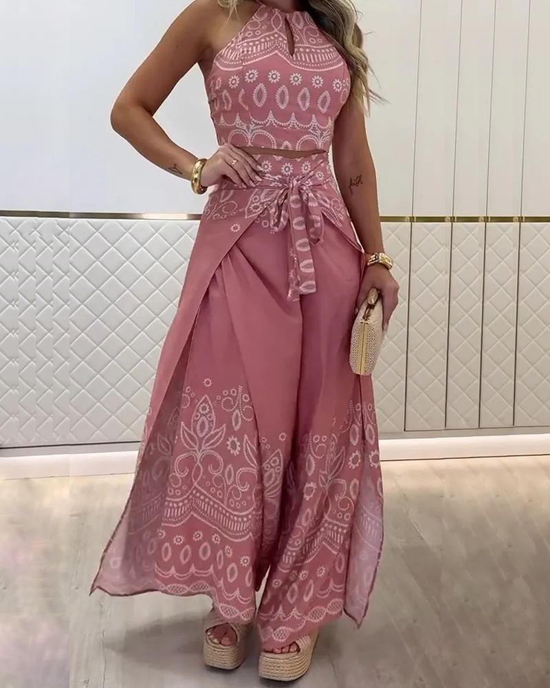 Printed Retro Casual Suit