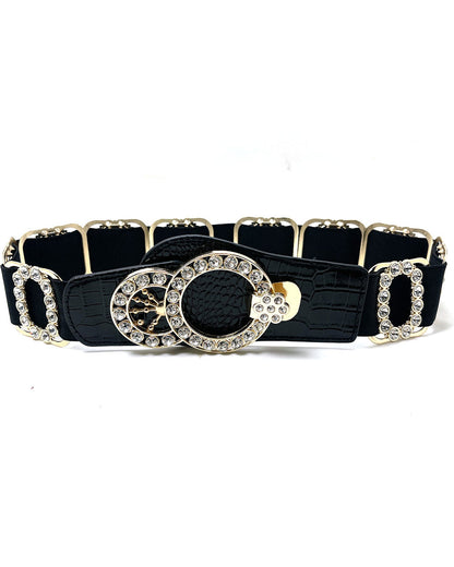 Elastic Women’s Rhinestone Belt