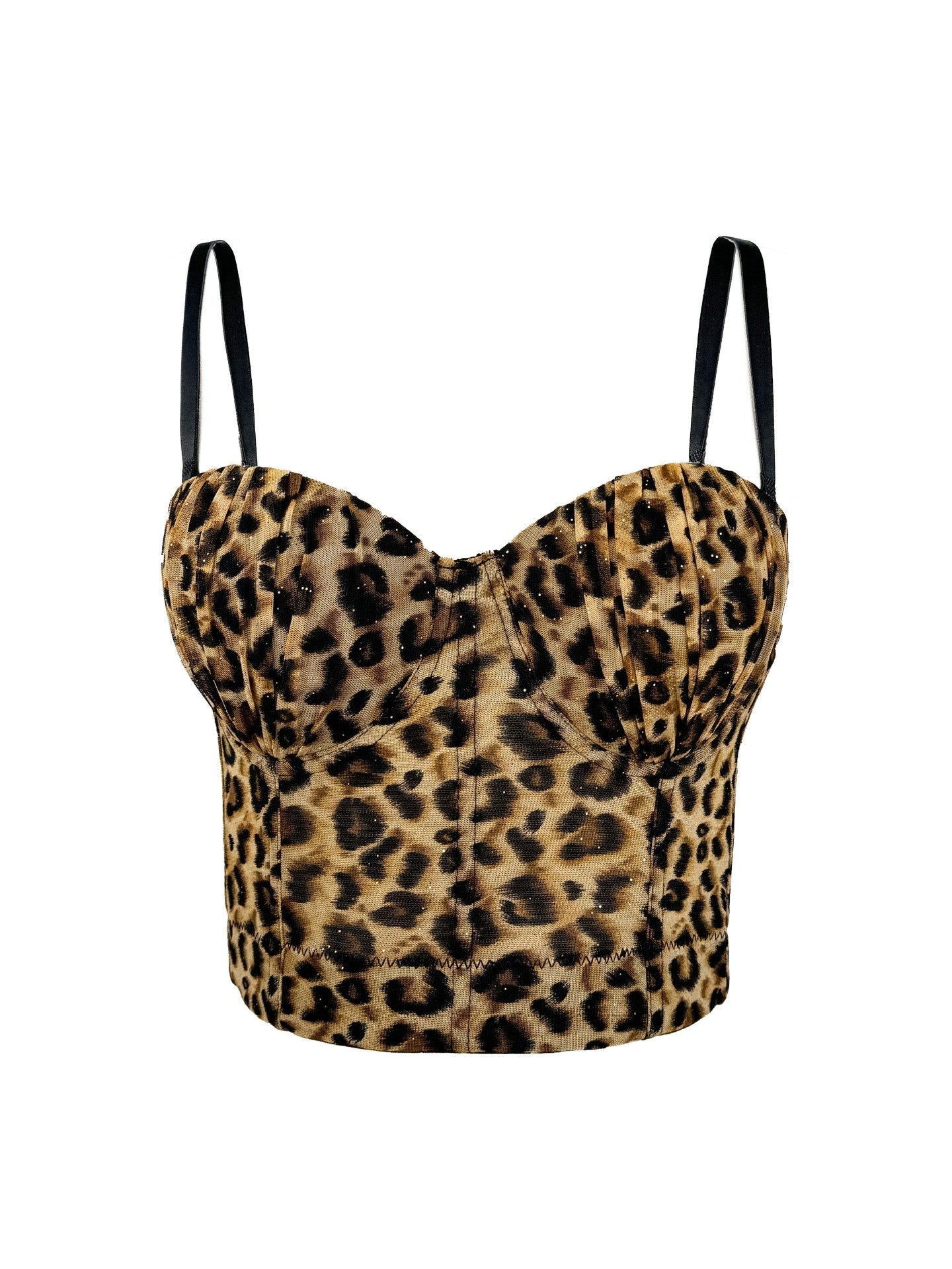 Leopard Print Herringbone Halter Top