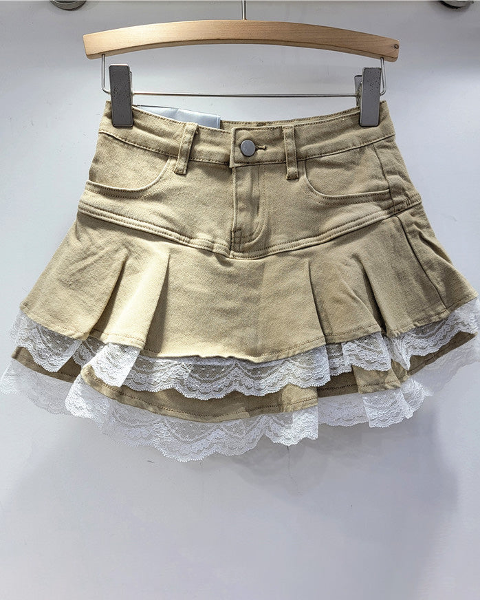 Stretch Denim and Lace Tutu Skirt