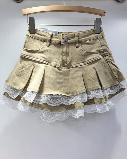 Stretch Denim and Lace Tutu Skirt