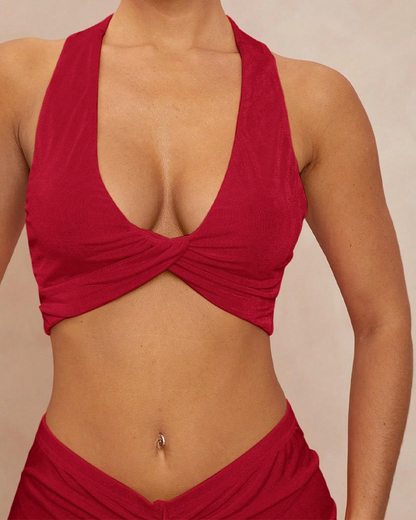 Slim-Fit Tube-Top Skirt Suit