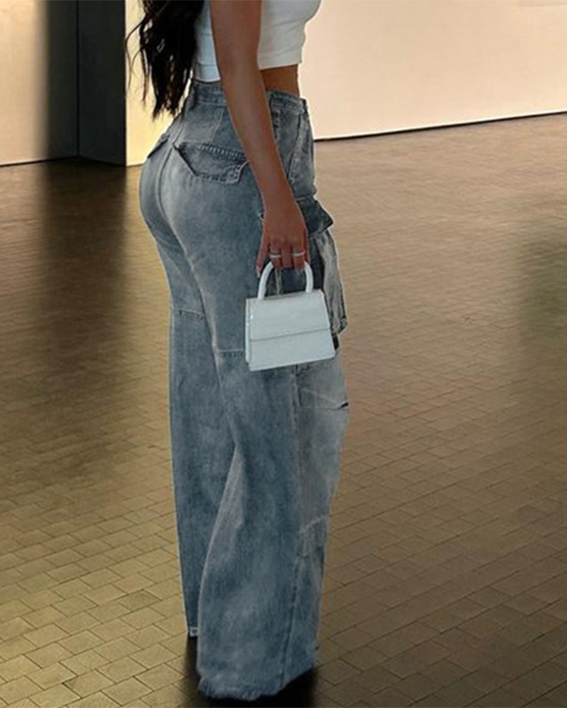 Loose Multi-Pocketed Clothes Jeans