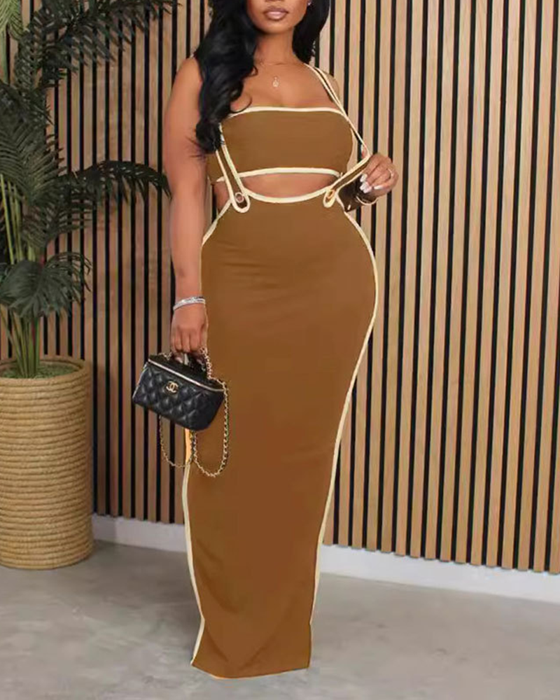 Suspender Long Skirt Suit