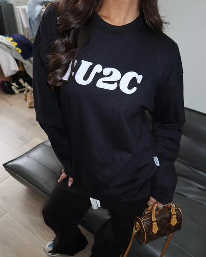 Alphanumeric Long-Sleeved Loose-Fitting T-Shirt