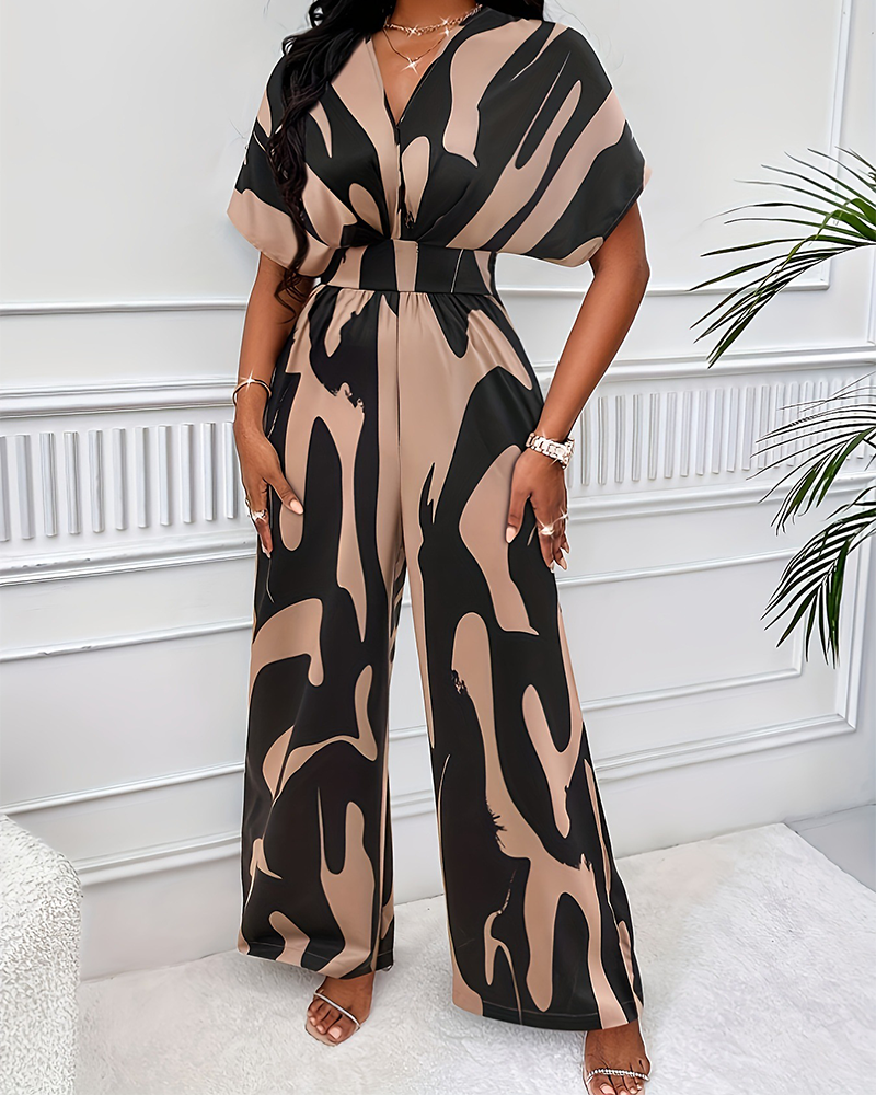 Printed Waist Jumpsuit