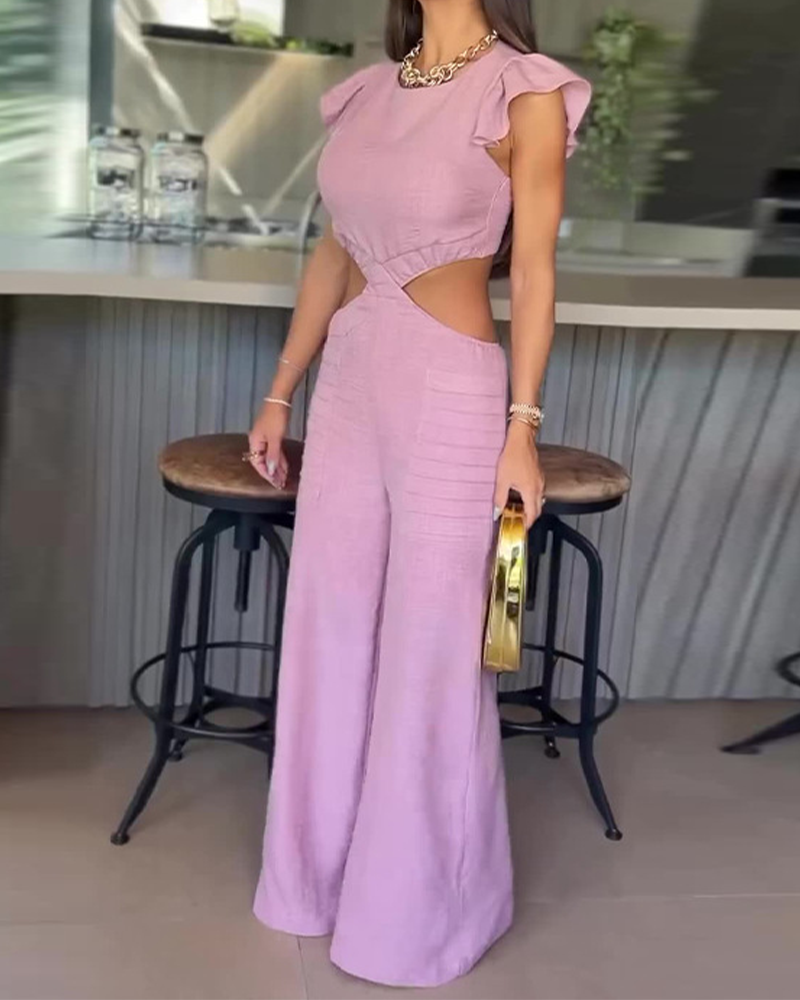 Loose-Fitting Ruffled Jumpsuit