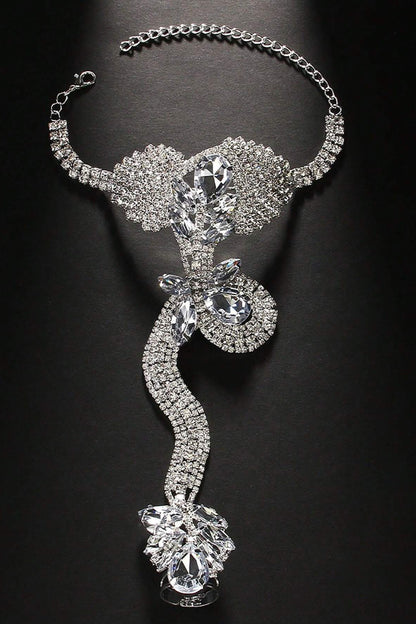 Crystal Snake Finger Ring Bracelet