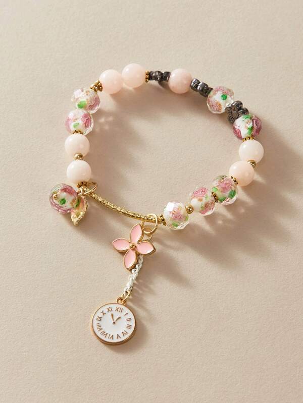 1pc Flower Charm Beaded Bracelet for Women