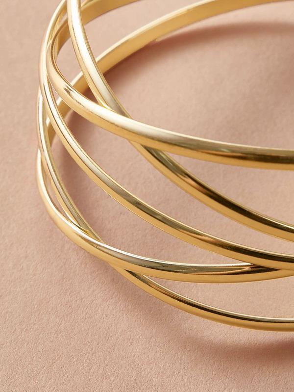 1pc Line Winding Shaped Cuff Bracelet for Women
