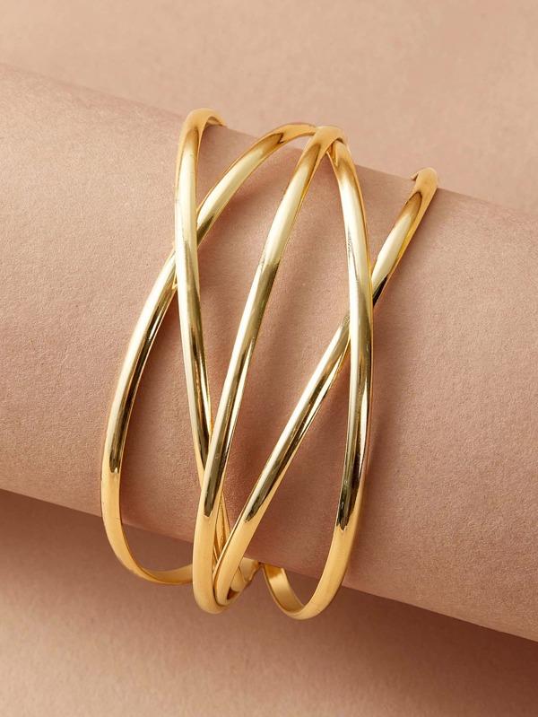 1pc Line Winding Shaped Cuff Bracelet for Women