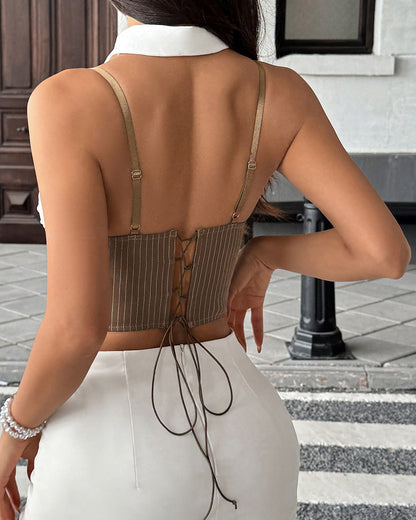 Tie-Wrapped Herringbone Camisole