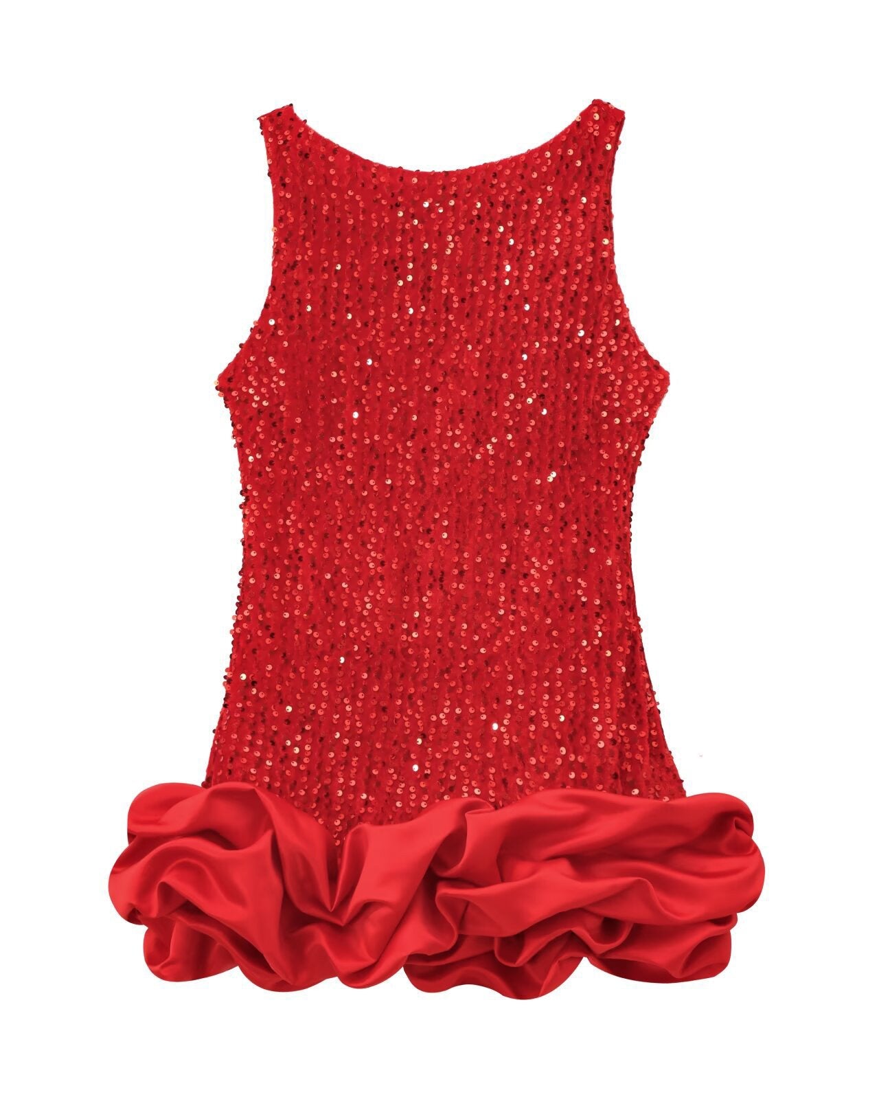 Sleeveless Suspender Flower Bud Patchwork Dress