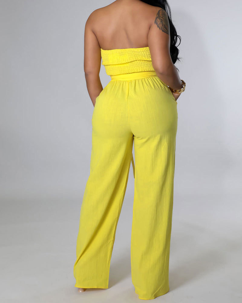 Tube Top High Waist Jumpsuit