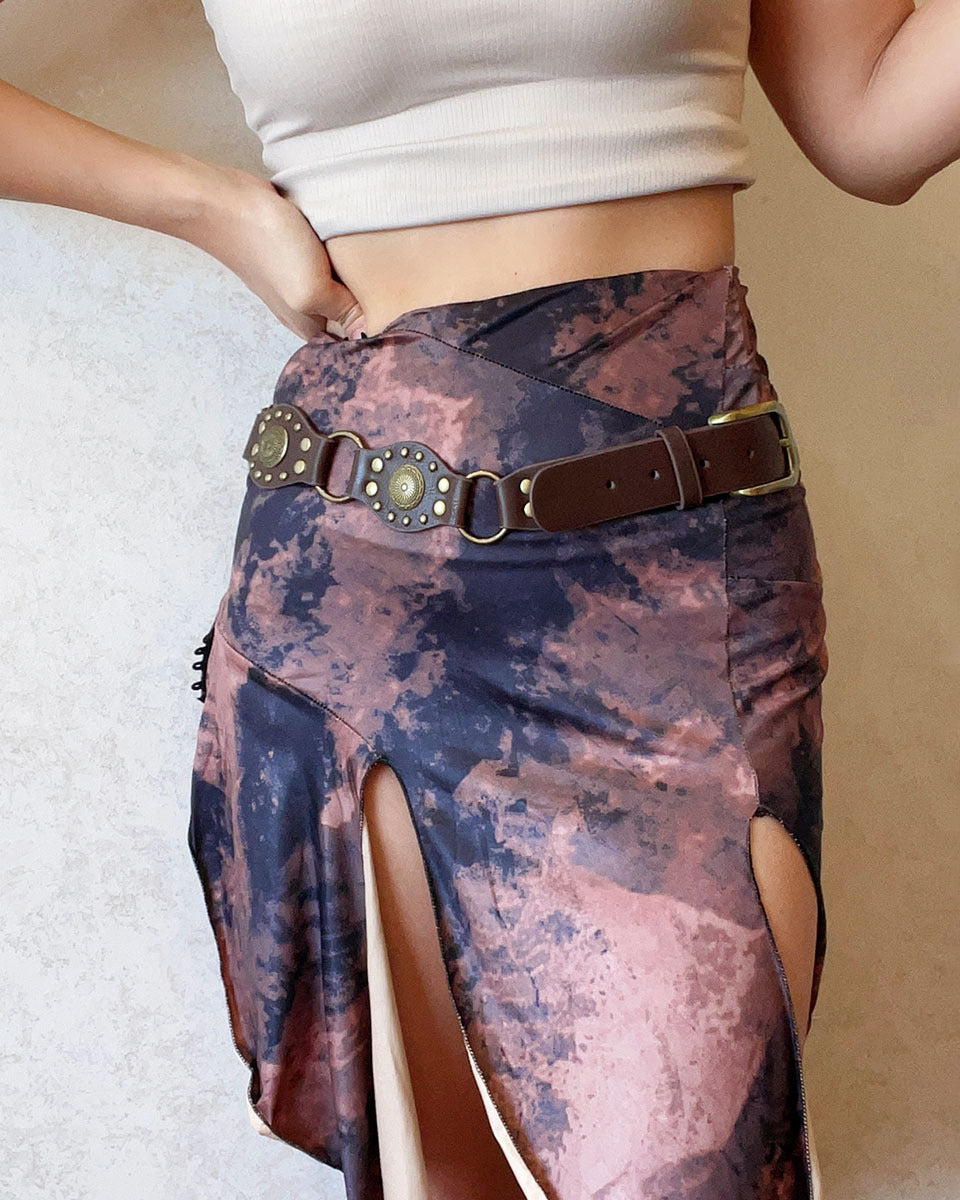 Retro Rivet Eyelet Stitching Punk Wide Belt