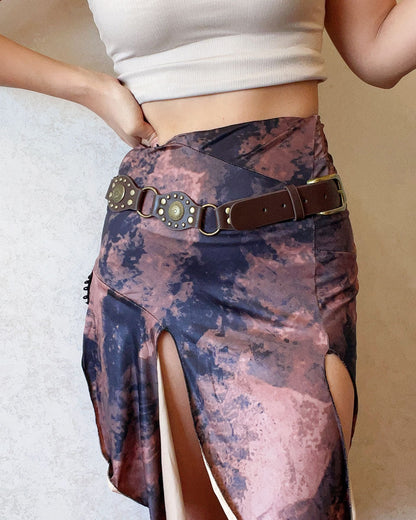 Retro Rivet Eyelet Stitching Punk Wide Belt