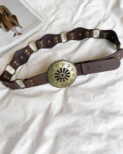 Fashion Retro Hollow Stitching Waist Belt