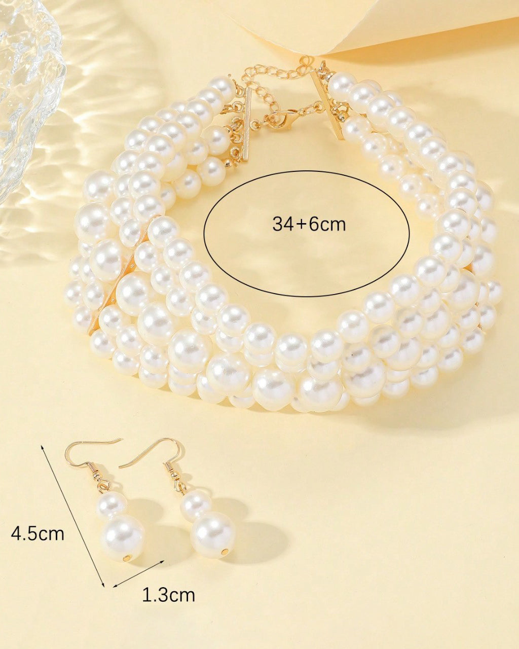 Imitation Pearl Necklace Set