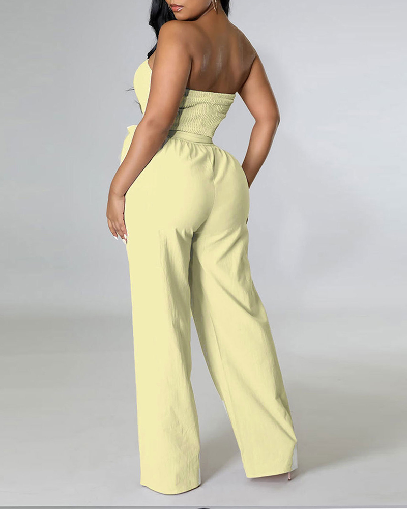 Tube Top High Waist Jumpsuit
