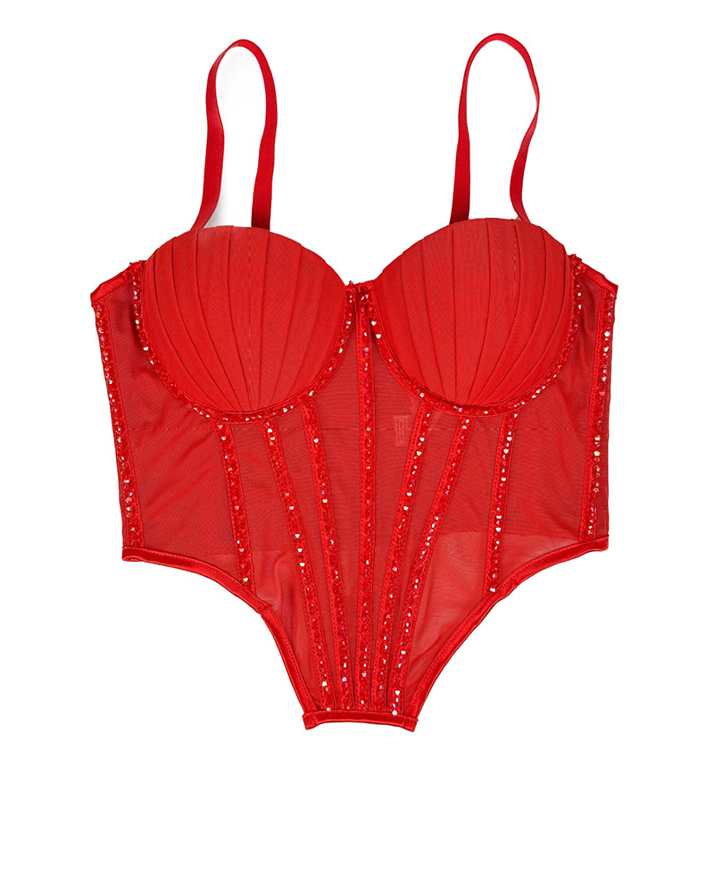 Sexy Mesh Suspender Bra