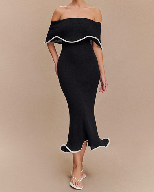 Off-The-Shoulder Waisted Tube Top Dress