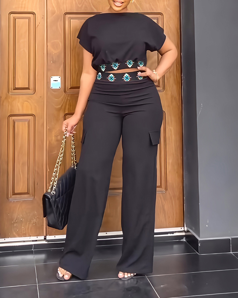 Loose Straight-Leg Trouser Set