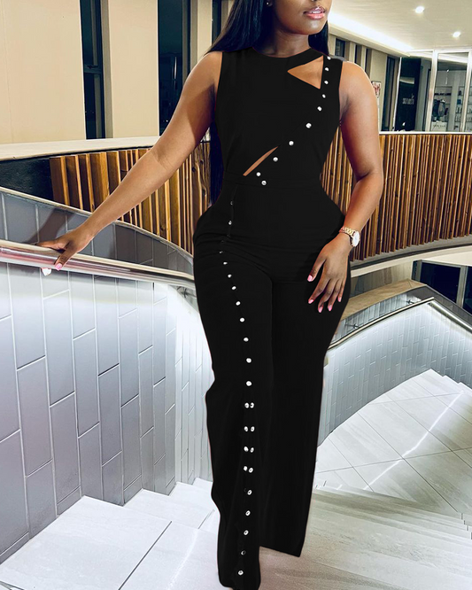 High Waist Loose Jumpsuit