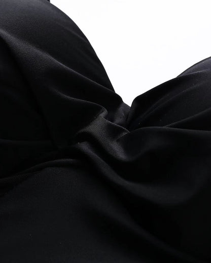 Mesh Stitching Hollow One-Piece Bikini Swimsuit