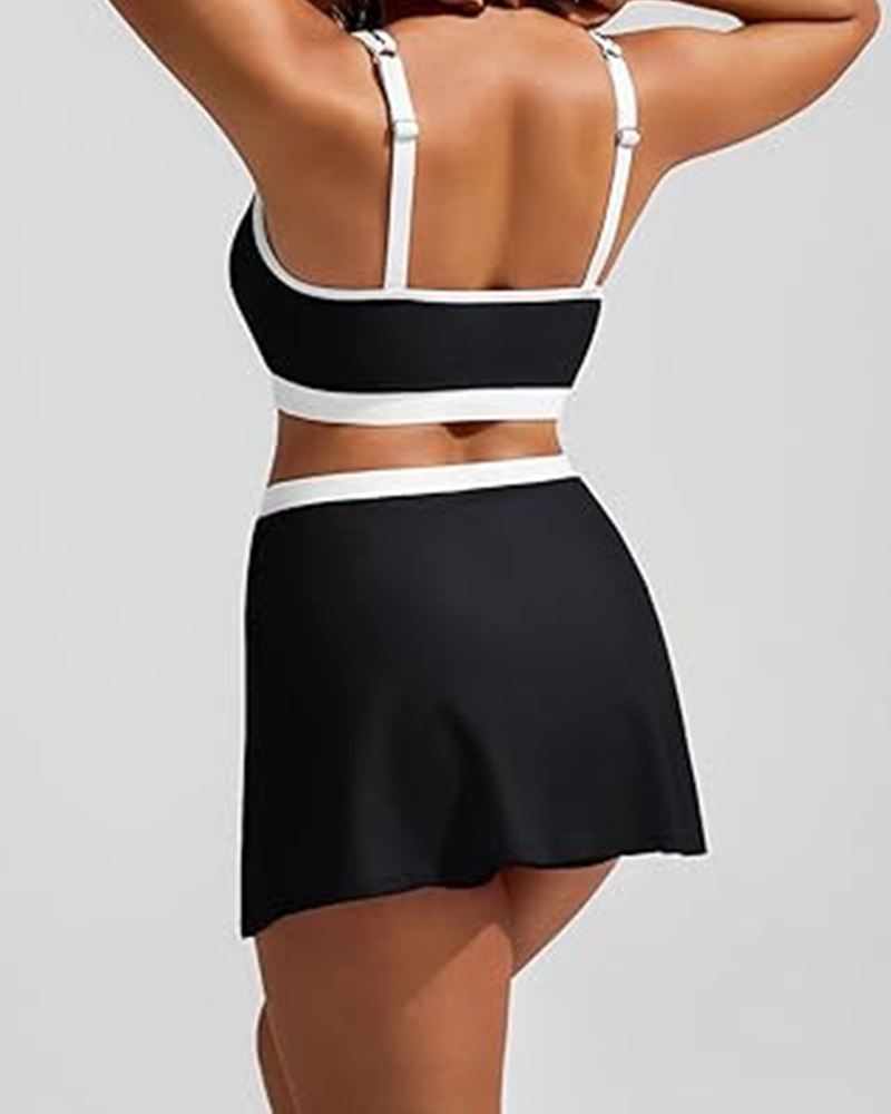 Suspenders Split Type Swimsuit