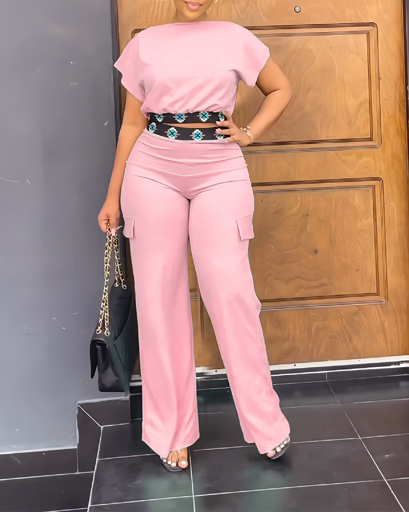 Loose Straight-Leg Trouser Set