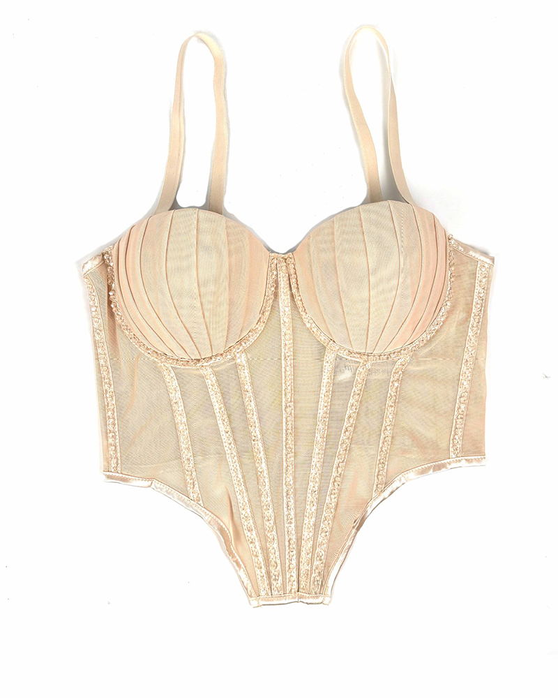 Sexy Mesh Suspender Bra