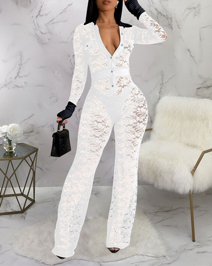 Lace Panel Jumpsuit