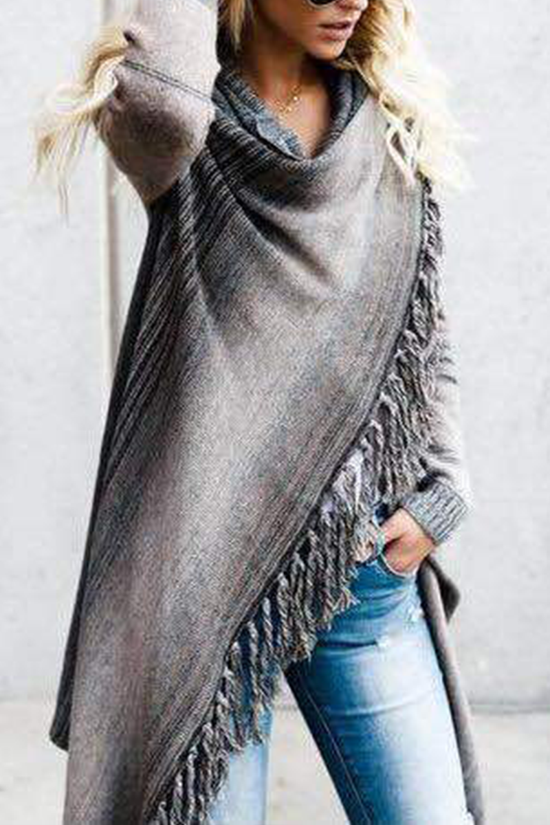 Striped Shawl Sweater 2 Styles