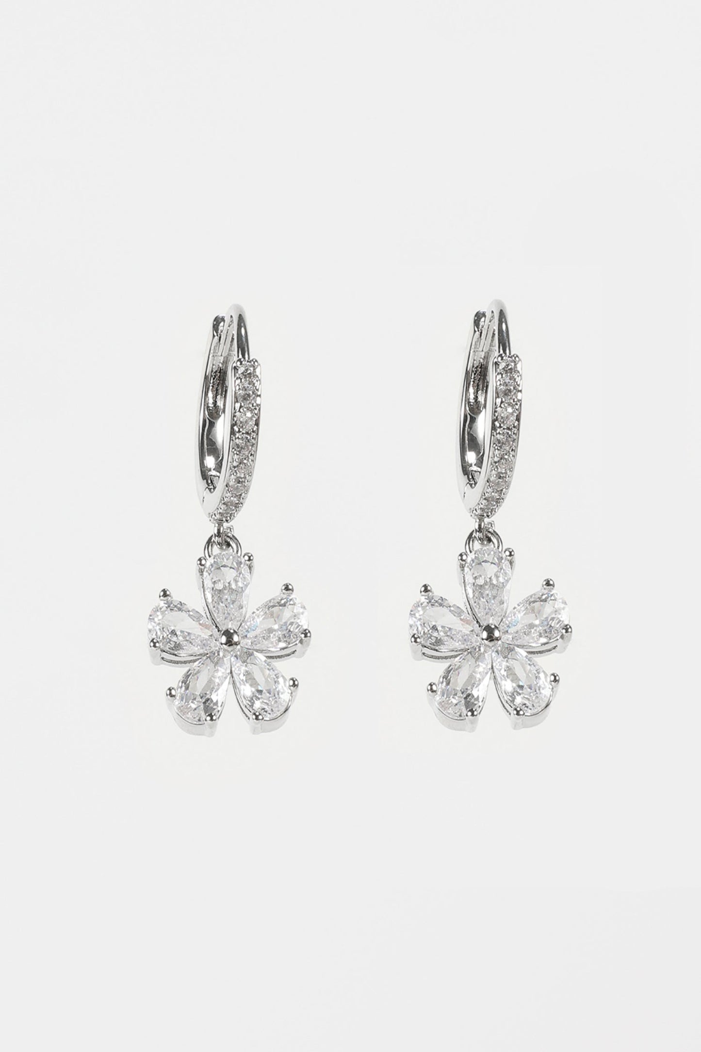 Faux Diamond Floral Earrings