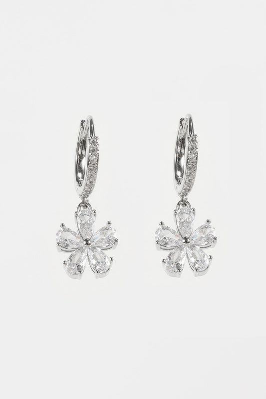 Faux Diamond Floral Earrings
